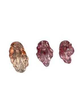 Colorful Lampwork Glass Leaf Beads - Pink Handcrafted for Jewelry Marking